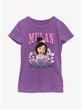 Disney Mulan Floral Portrait Youth Girls T-Shirt, PURPLE BERRY, hi-res