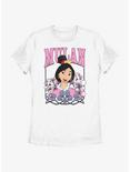 Disney Mulan Floral Portrait Womens T-Shirt, WHITE, hi-res