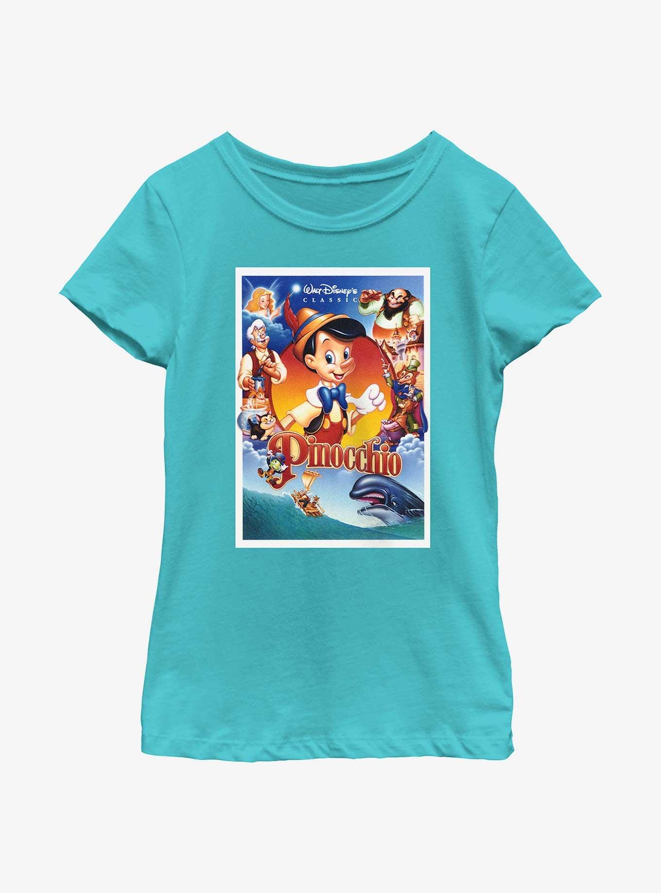 Disney Pinocchio Classic Movie Poster Youth Girls T-Shirt, TAHI BLUE, hi-res