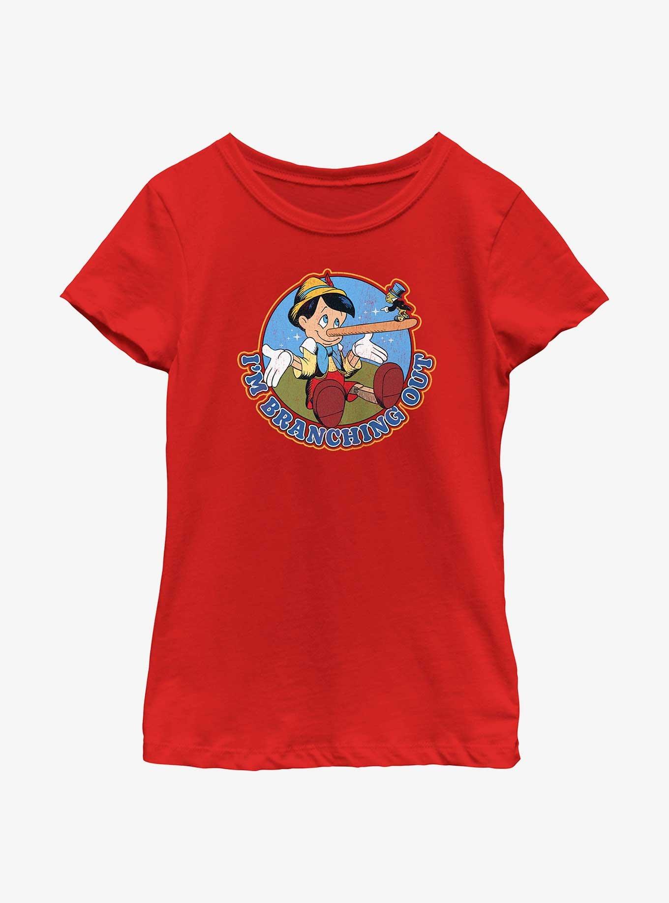 Disney Pinocchio I'm Branching Out Youth Girls T-Shirt, RED, hi-res