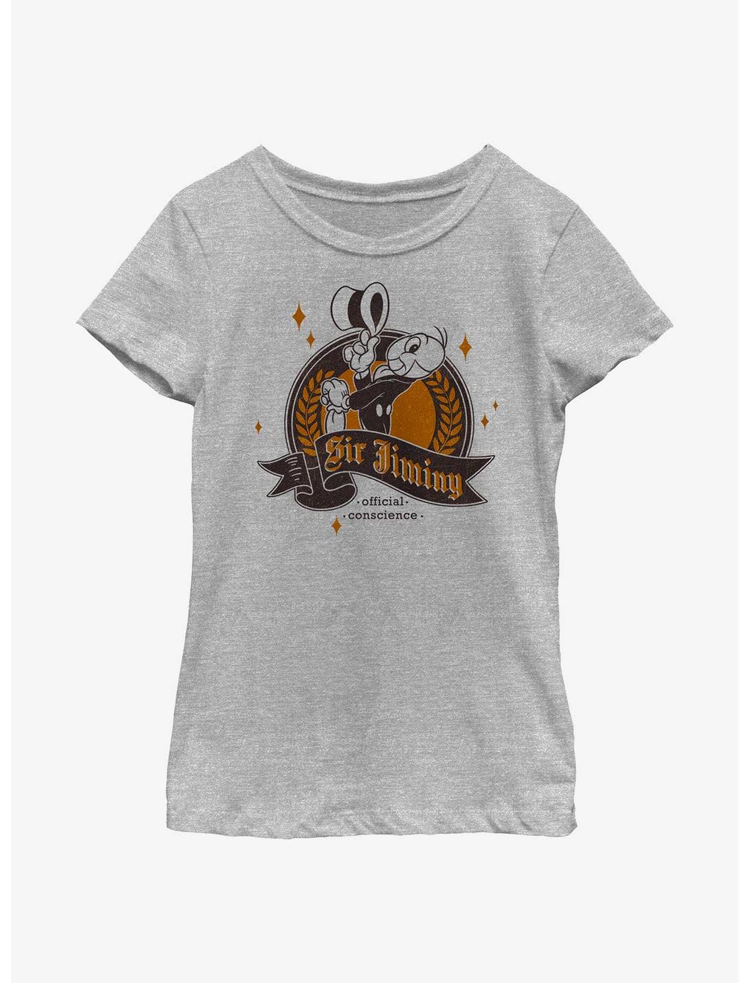 Disney Pinocchio Sir Jiminy Cricket Conscience Youth Girls T-Shirt, ATH HTR, hi-res