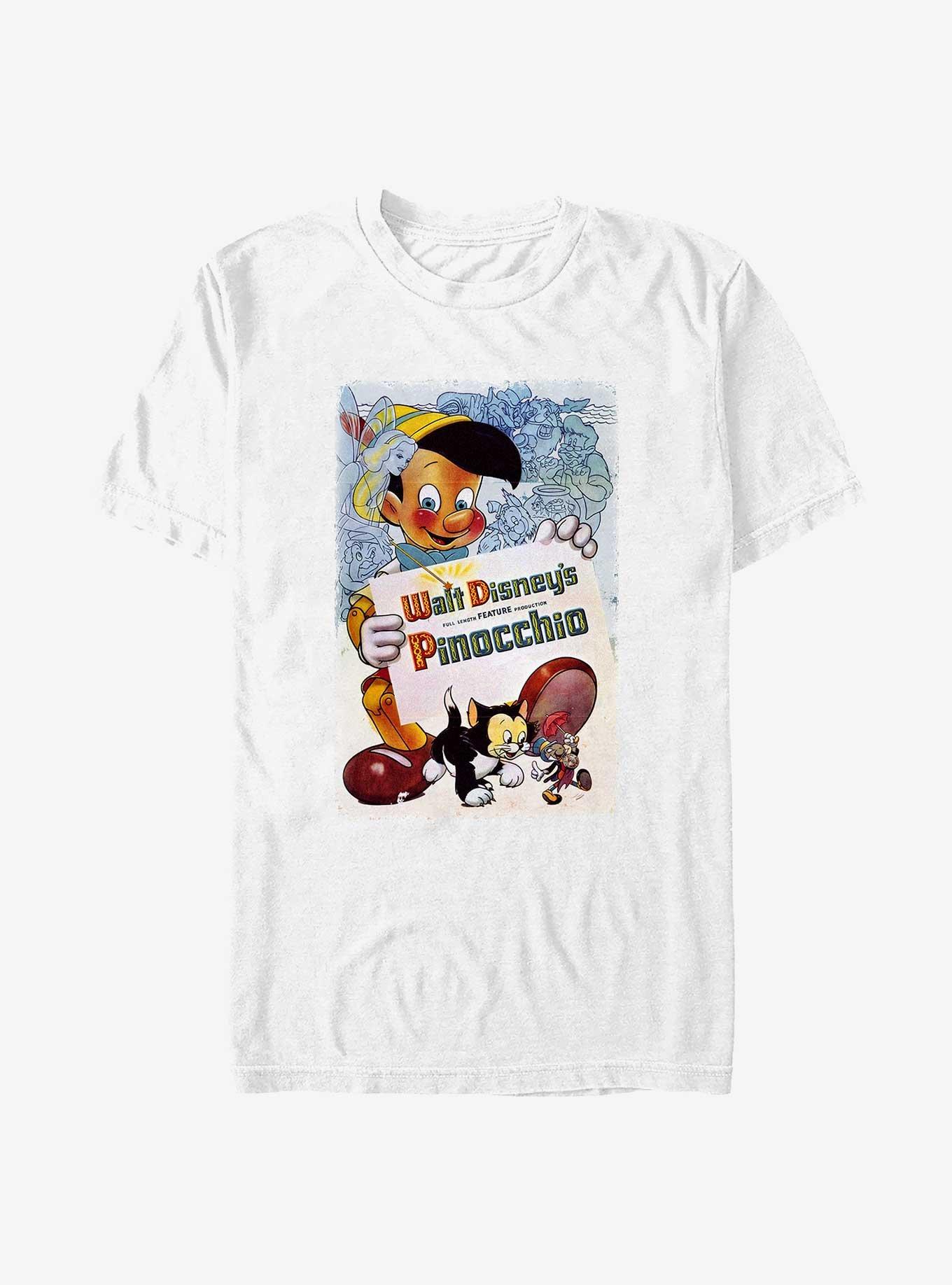 Disney Pinocchio Watercolor Cover T-Shirt, WHITE, hi-res