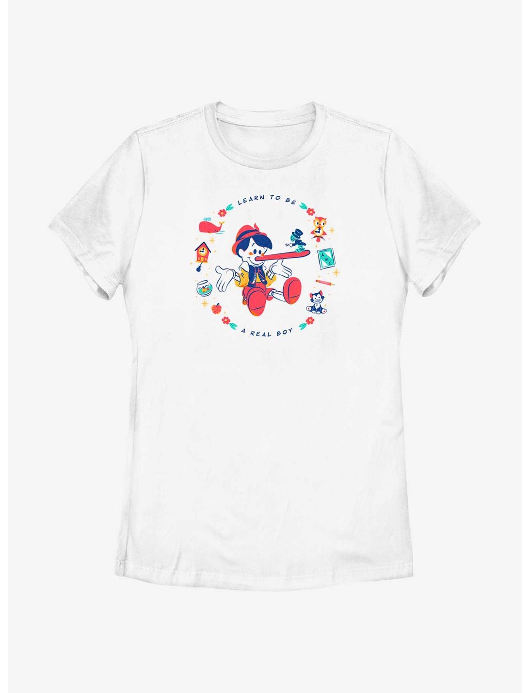 Disney Pinocchio Learn To Be A Real Boy Womens T-Shirt, WHITE, hi-res