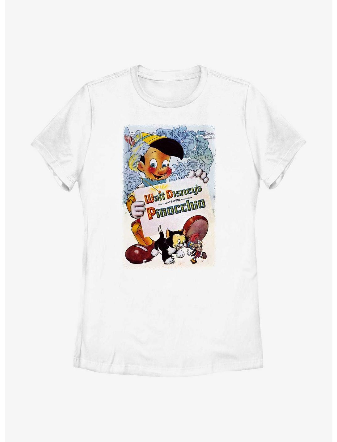 Disney Pinocchio Watercolor Cover Womens T-Shirt, WHITE, hi-res