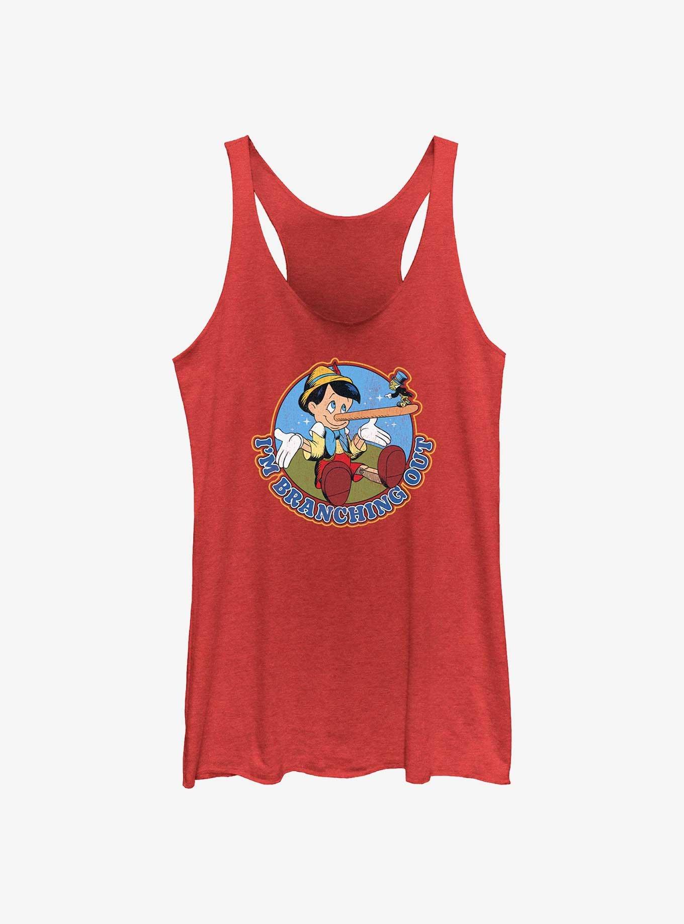 Disney Pinocchio I'm Branching Out Womens Tank Top, RED HTR, hi-res