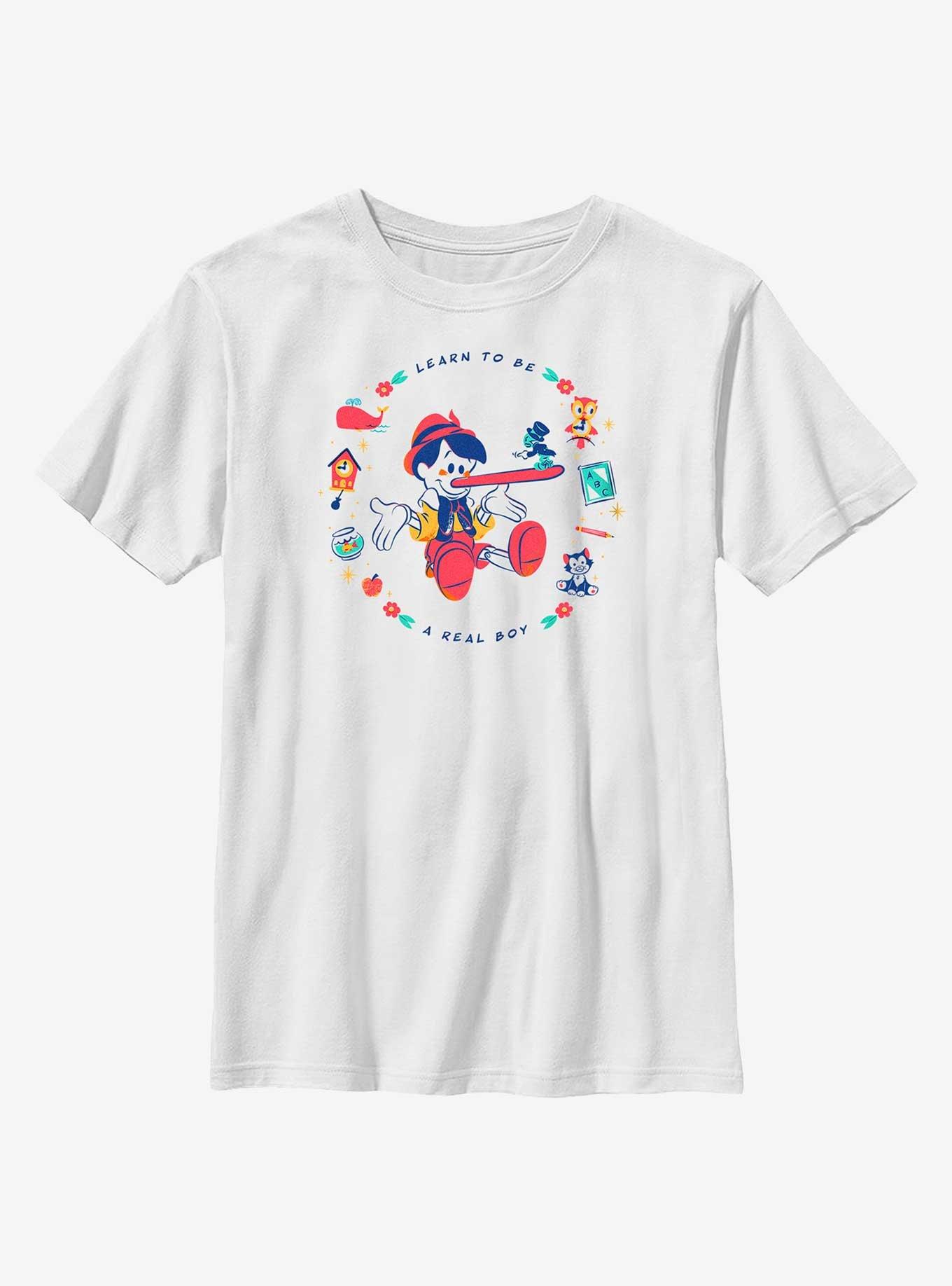 Disney Pinocchio Learn To Be A Real Boy Youth T-Shirt, WHITE, hi-res