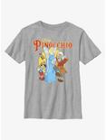 Disney Pinocchio Vintage Character Portrait Youth T-Shirt, ATH HTR, hi-res