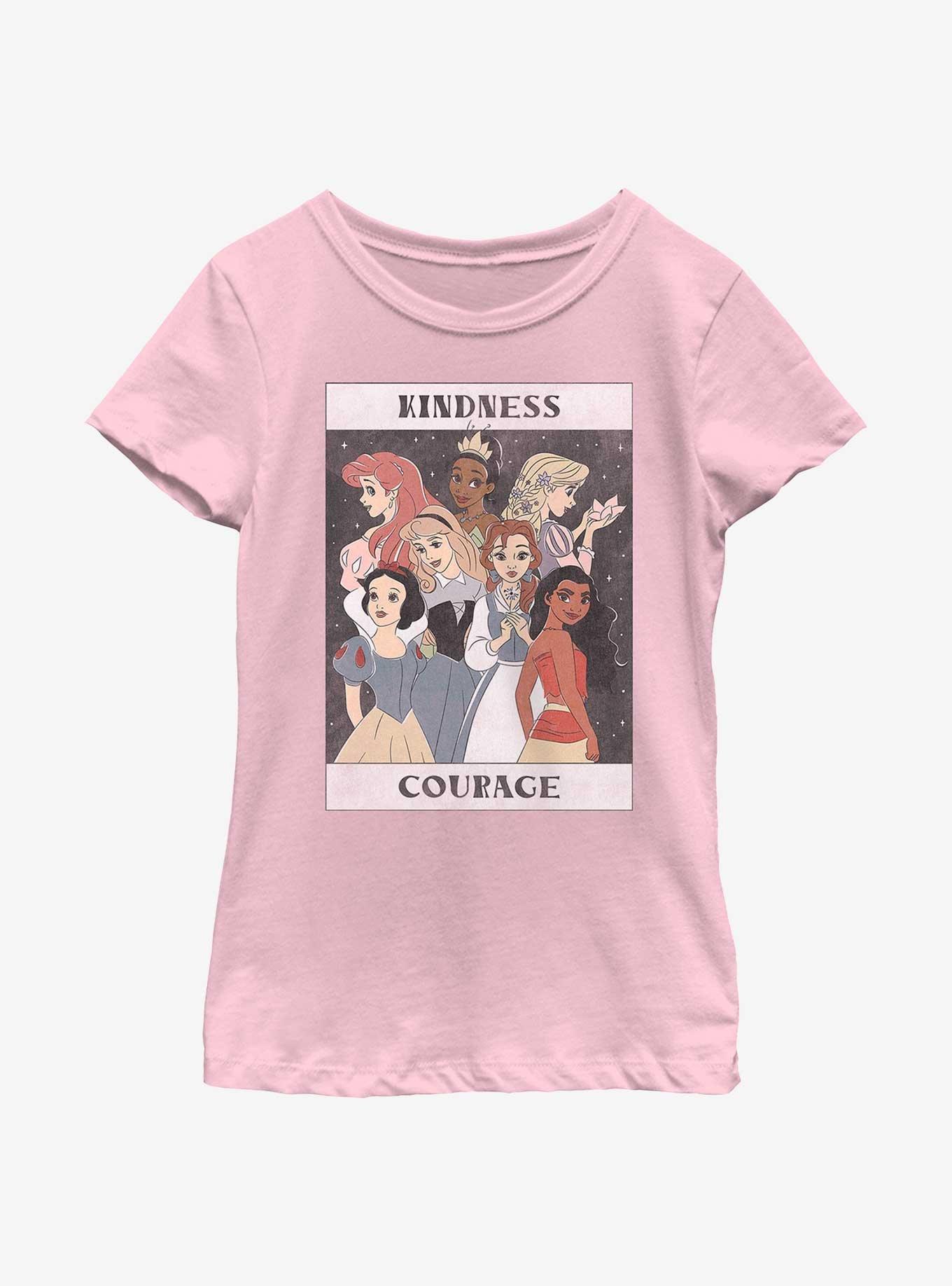 Disney Princesses Kindness and Courage Youth Girls T-Shirt, PINK, hi-res