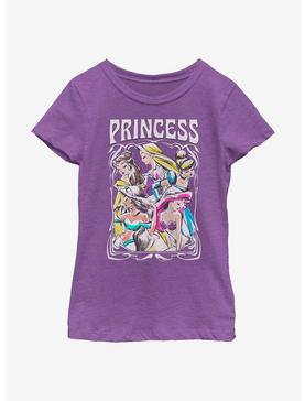 Disney Princesses Retro Drawing Portrait Youth Girls T-Shirt, , hi-res