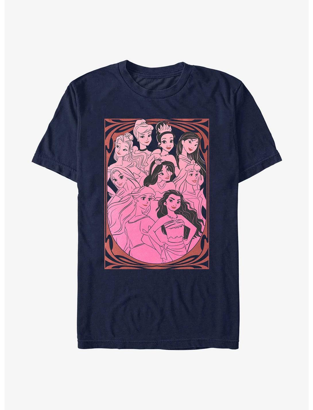 Disney Princesses Outline Swirl Print T-Shirt, NAVY, hi-res