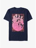 Disney Princesses Outline Swirl Print T-Shirt, NAVY, hi-res