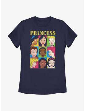 Disney Princesses Face Character Grid Womens T-Shirt, , hi-res