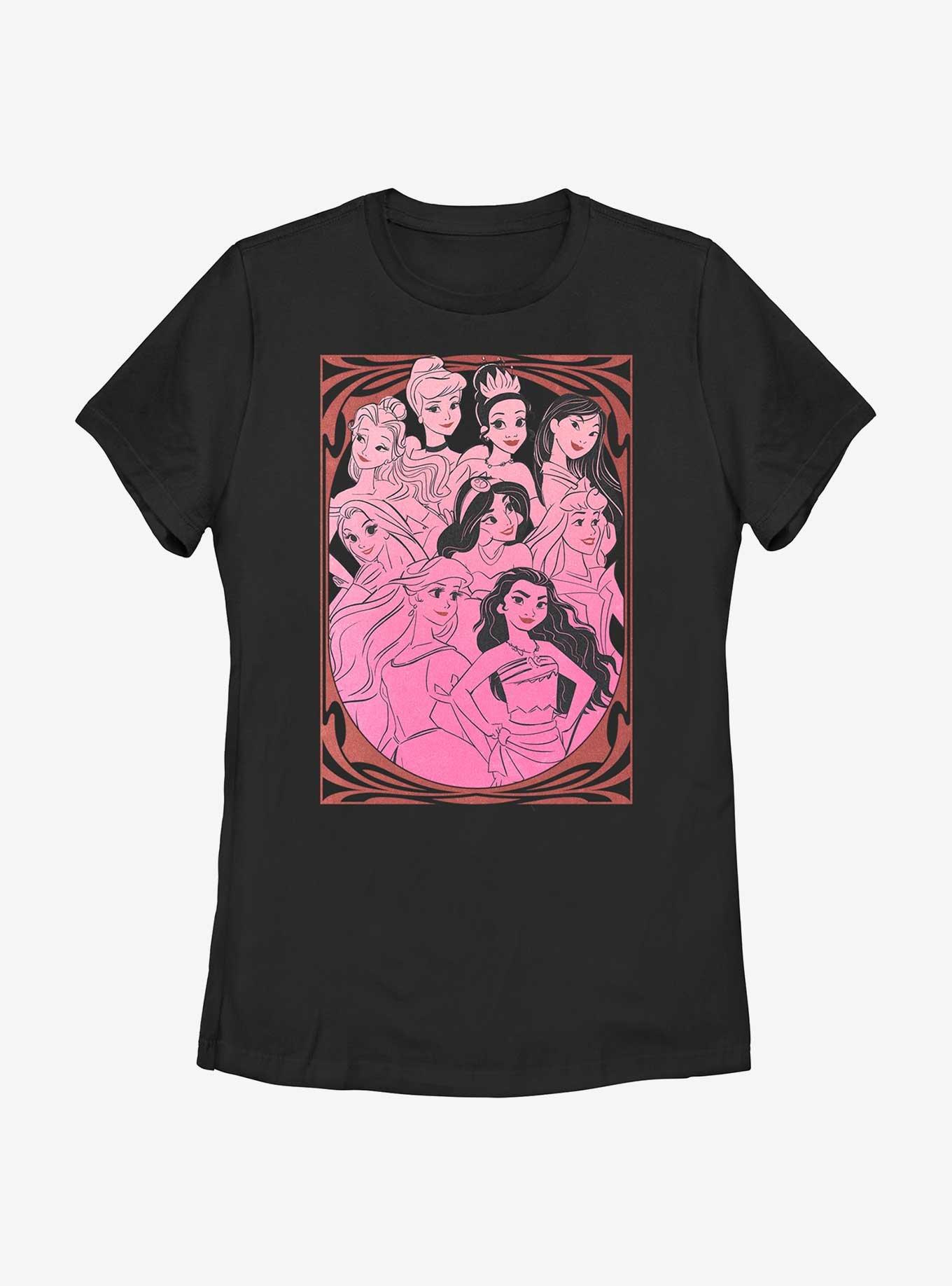 Disney Princesses Outline Swirl Print Womens T-Shirt, , hi-res