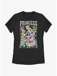 Disney Princesses Retro Drawing Portrait Womens T-Shirt, BLACK, hi-res