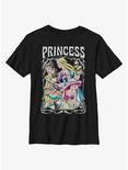 Disney Princesses Retro Drawing Portrait Youth T-Shirt, BLACK, hi-res