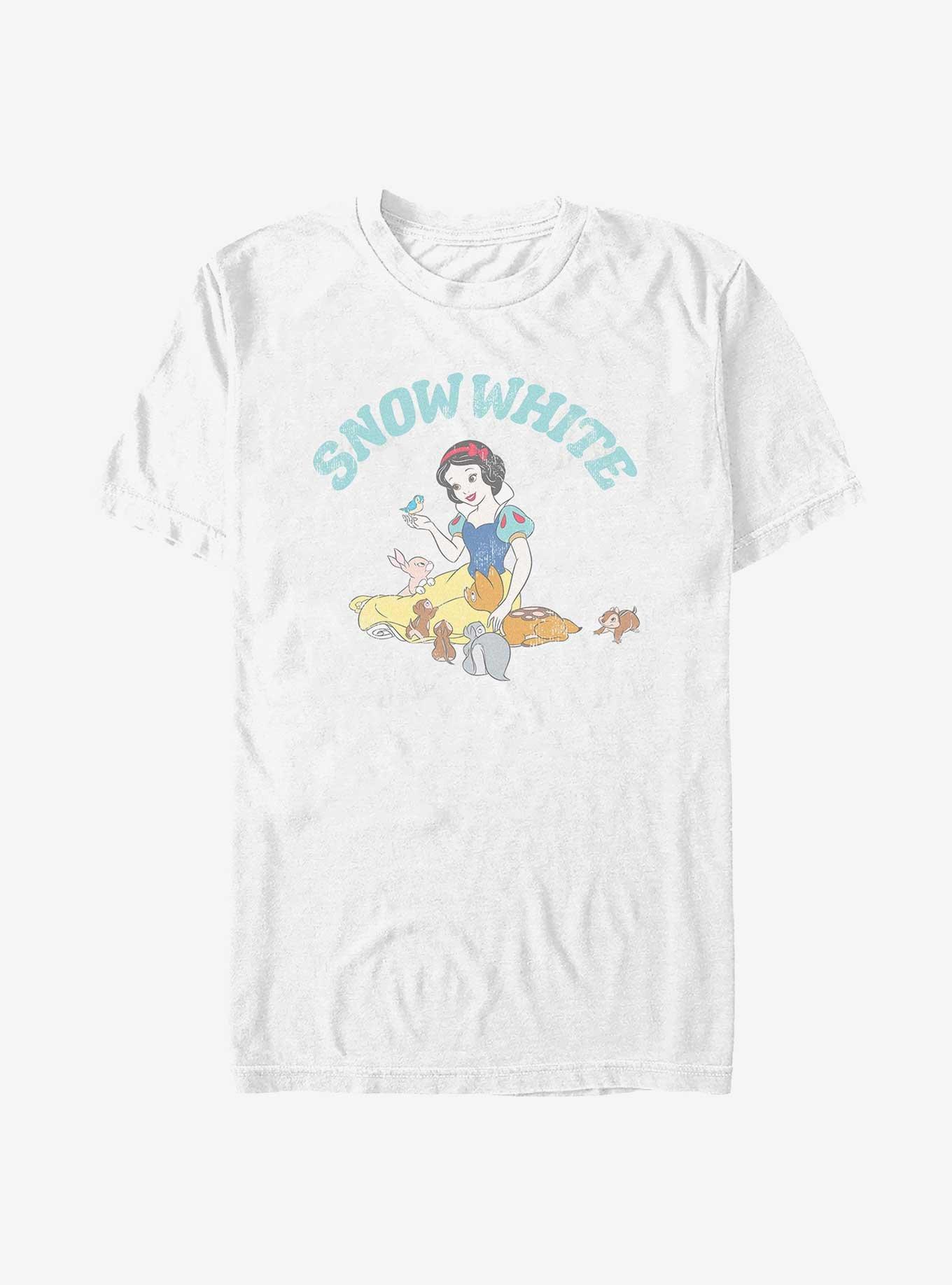 Disney Snow White And The Seven Dwarfs Snow White And Woodland Animals T-Shirt, WHITE, hi-res