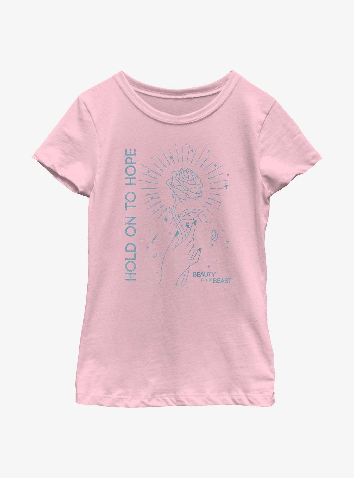 Disney Beauty And The Beast Hold On To Hope Rose Youth Girls T-Shirt, , hi-res