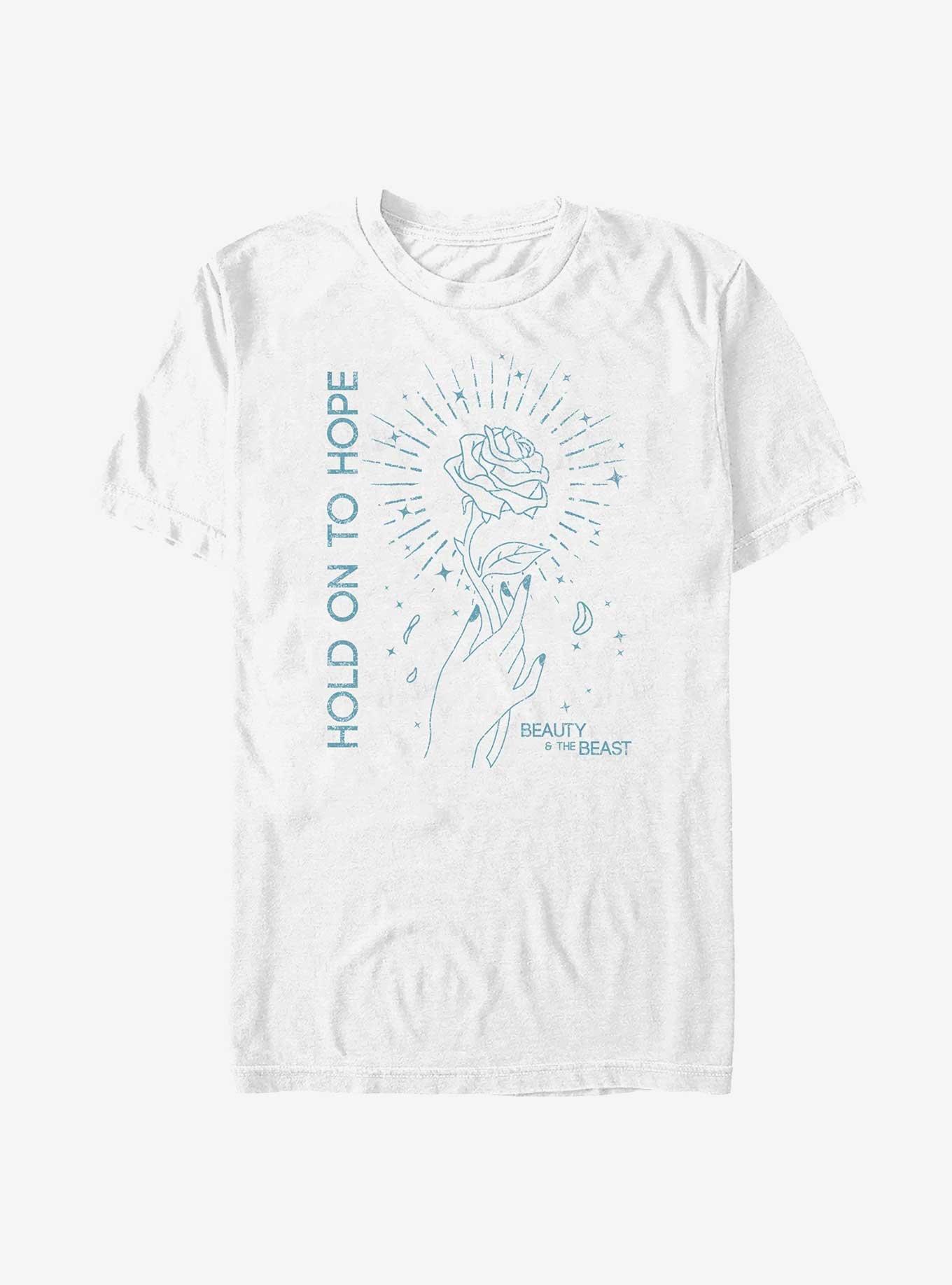 Disney Beauty And The Beast Hold On To Hope Rose T-Shirt, WHITE, hi-res