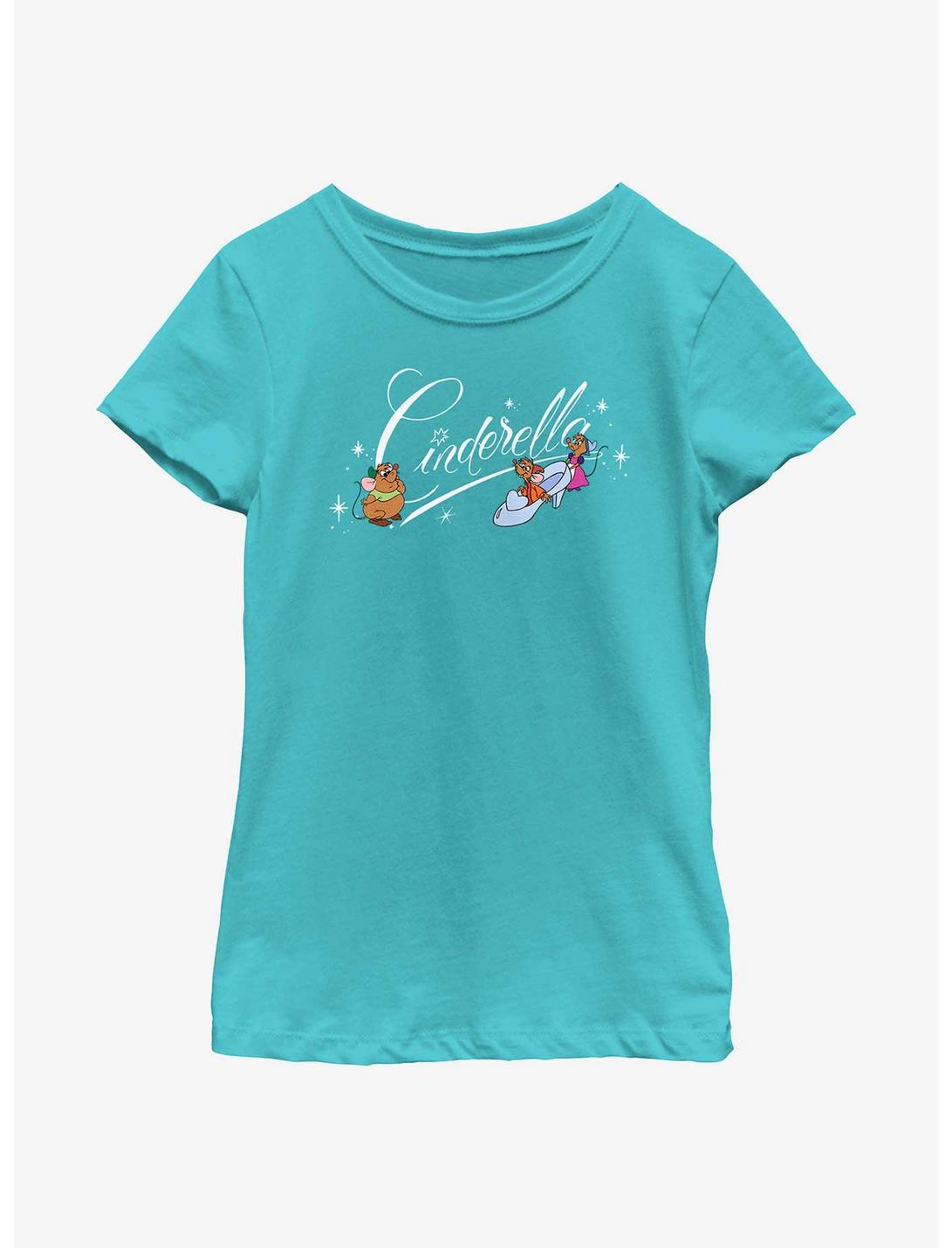 Disney Cinderella Mice Logo Youth Girls T-Shirt, TAHI BLUE, hi-res