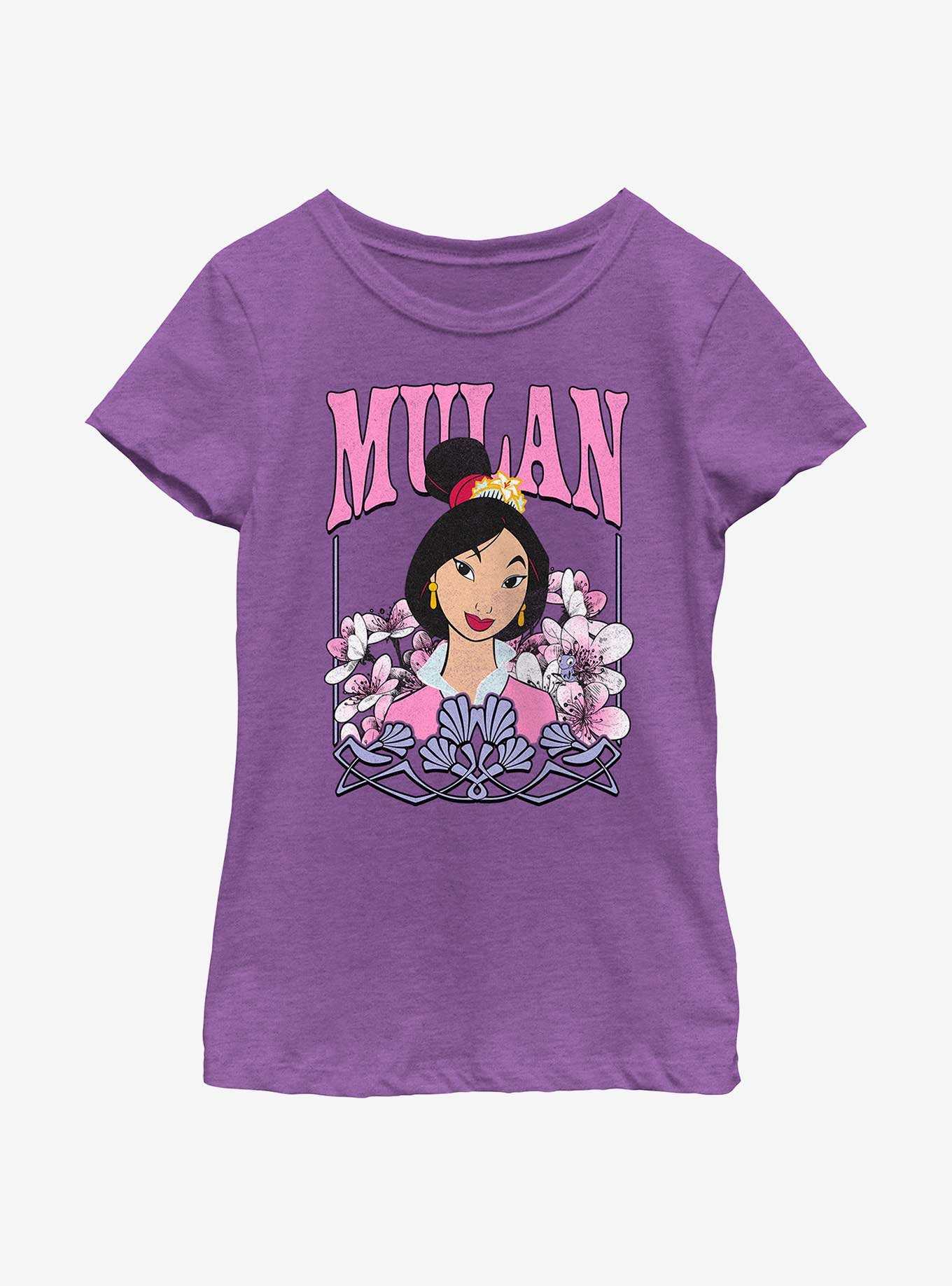 Disney Mulan Floral Portrait Youth Girls T-Shirt, , hi-res