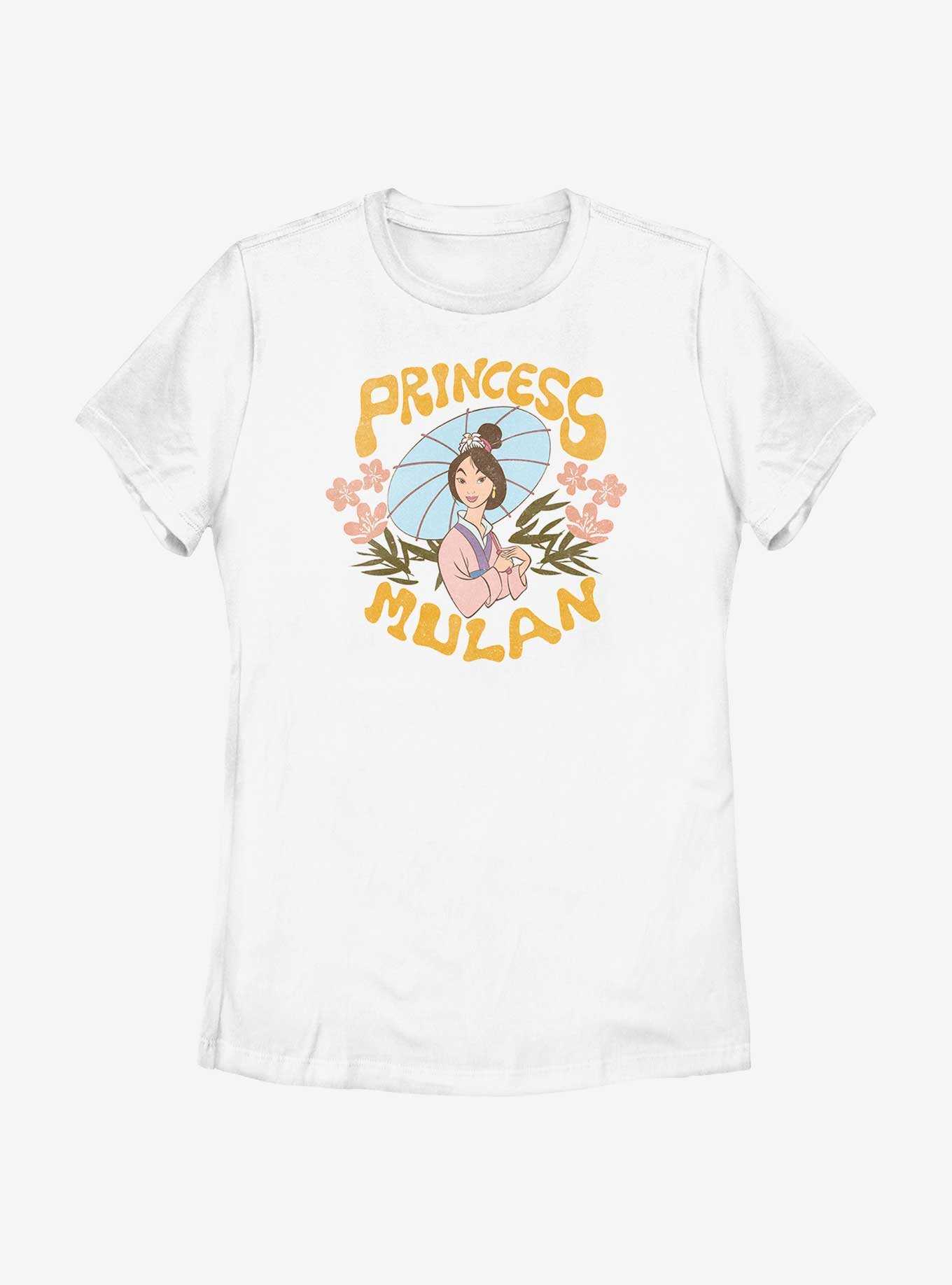 Disney Mulan Retro Floral Portrait Womens T-Shirt, , hi-res