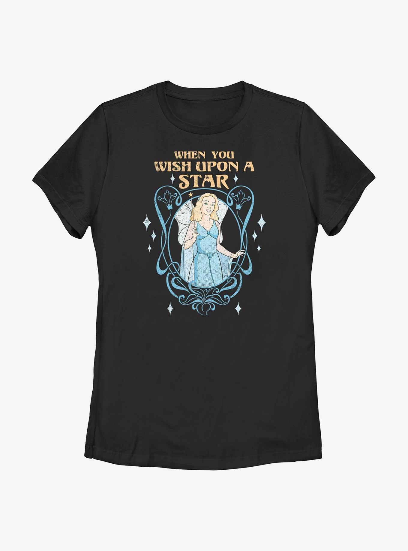 Disney Pinocchio The Blue Fairy Wish Upon A Star Womens T-Shirt, BLACK, hi-res