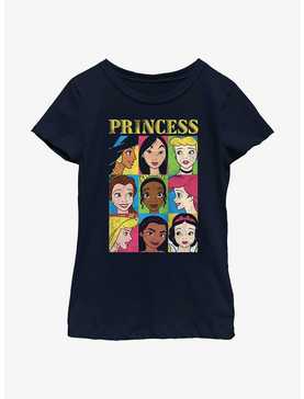 Disney Princesses Face Character Grid Youth Girls T-Shirt, , hi-res