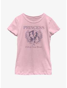 Disney Princesses Follow Your Heart Crest Youth Girls T-Shirt, , hi-res
