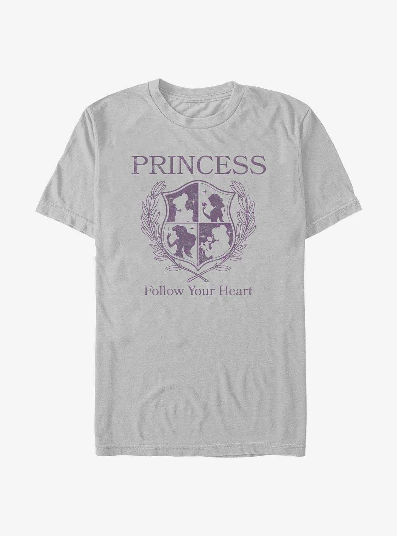 Disney Princesses Follow Your Heart Crest T-Shirt, SILVER, hi-res