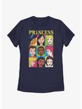 Disney Princesses Face Character Grid Womens T-Shirt, NAVY, hi-res