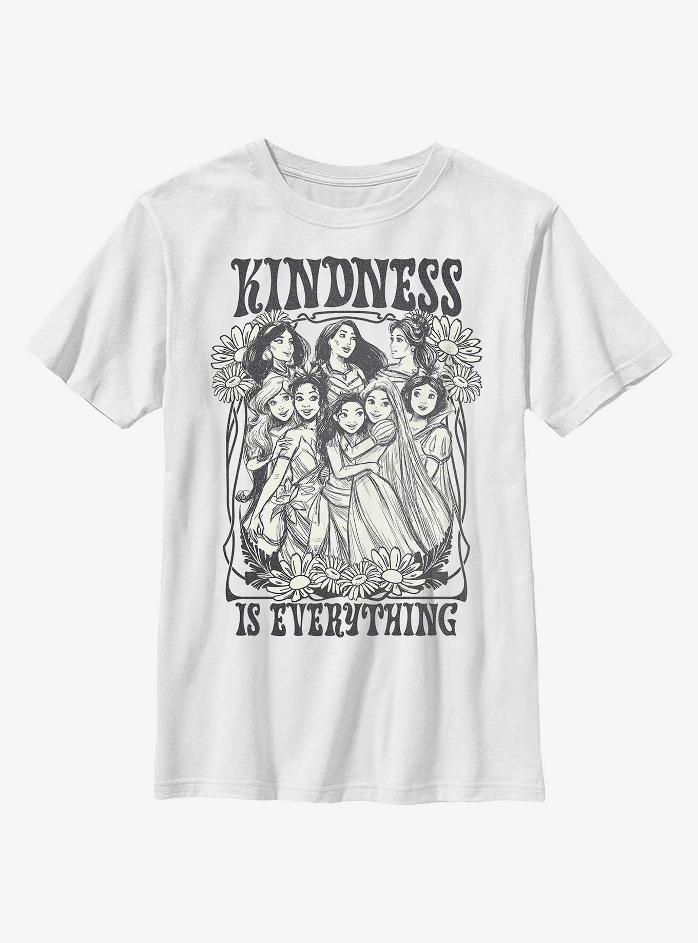 Disney Princesses Kindness Is Everything Youth T-Shirt, WHITE, hi-res view 1