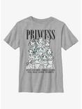 Disney Princesses Outline Group Stack Youth T-Shirt, ATH HTR, hi-res