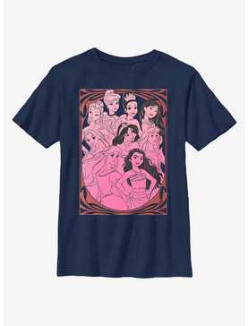 Disney Princesses Outline Swirl Print Youth T-Shirt, , hi-res