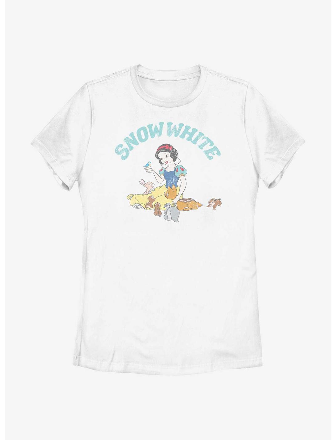 Disney Snow White And The Seven Dwarfs Snow White And Woodland Animals Womens T-Shirt, WHITE, hi-res