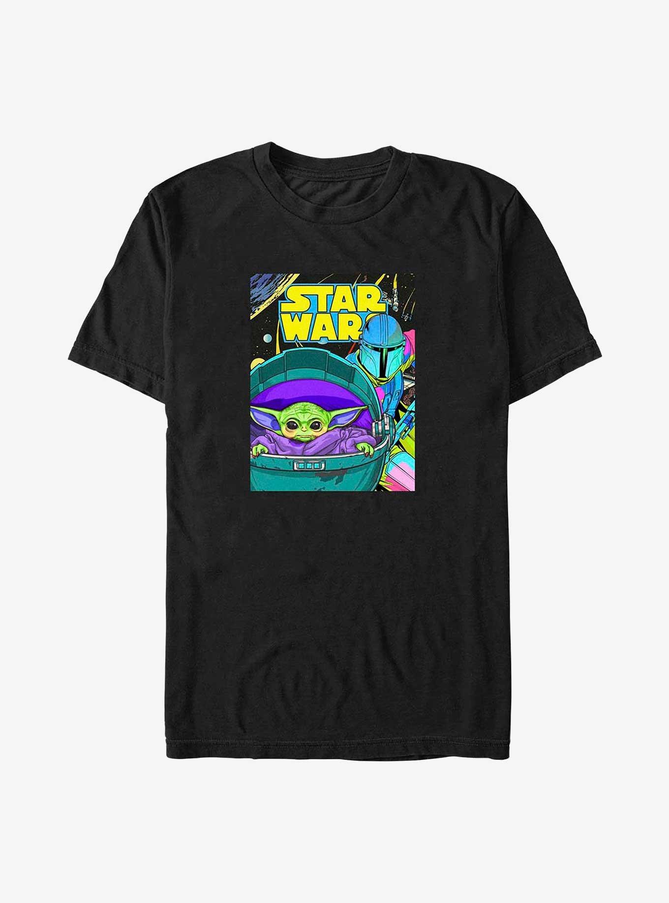 Star Wars The Mandalorian Child Psychedelic Poster Big & Tall T-Shirt