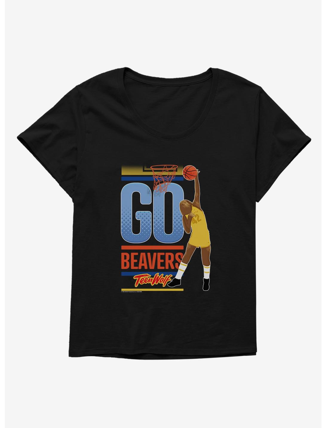 Teen Wolf Go Beavers Womens T-Shirt Plus Size, BLACK, hi-res