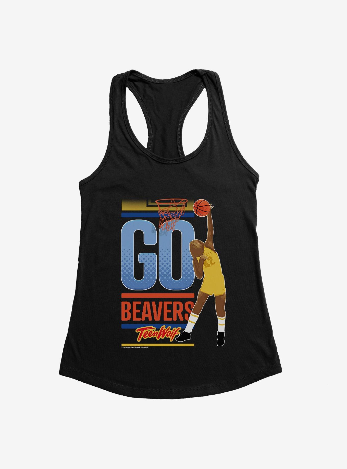 Teen Wolf Go Beavers Womens Tank Top, BLACK, hi-res