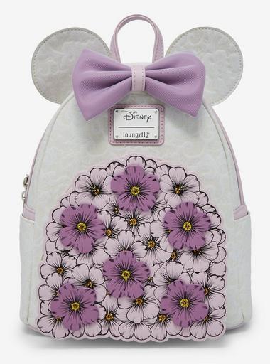 Loungefly Lavender Minnie Mouse Floral Bow Mini Backpack Loungefly Minnie Mouse Purple Flowers Mini | Mercari main image 4