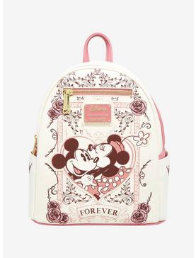 Loungefly Disney Mickey and Minnie Mouse Forever Floral Mini Backpack - BoxLunch Exclusive, , hi-res