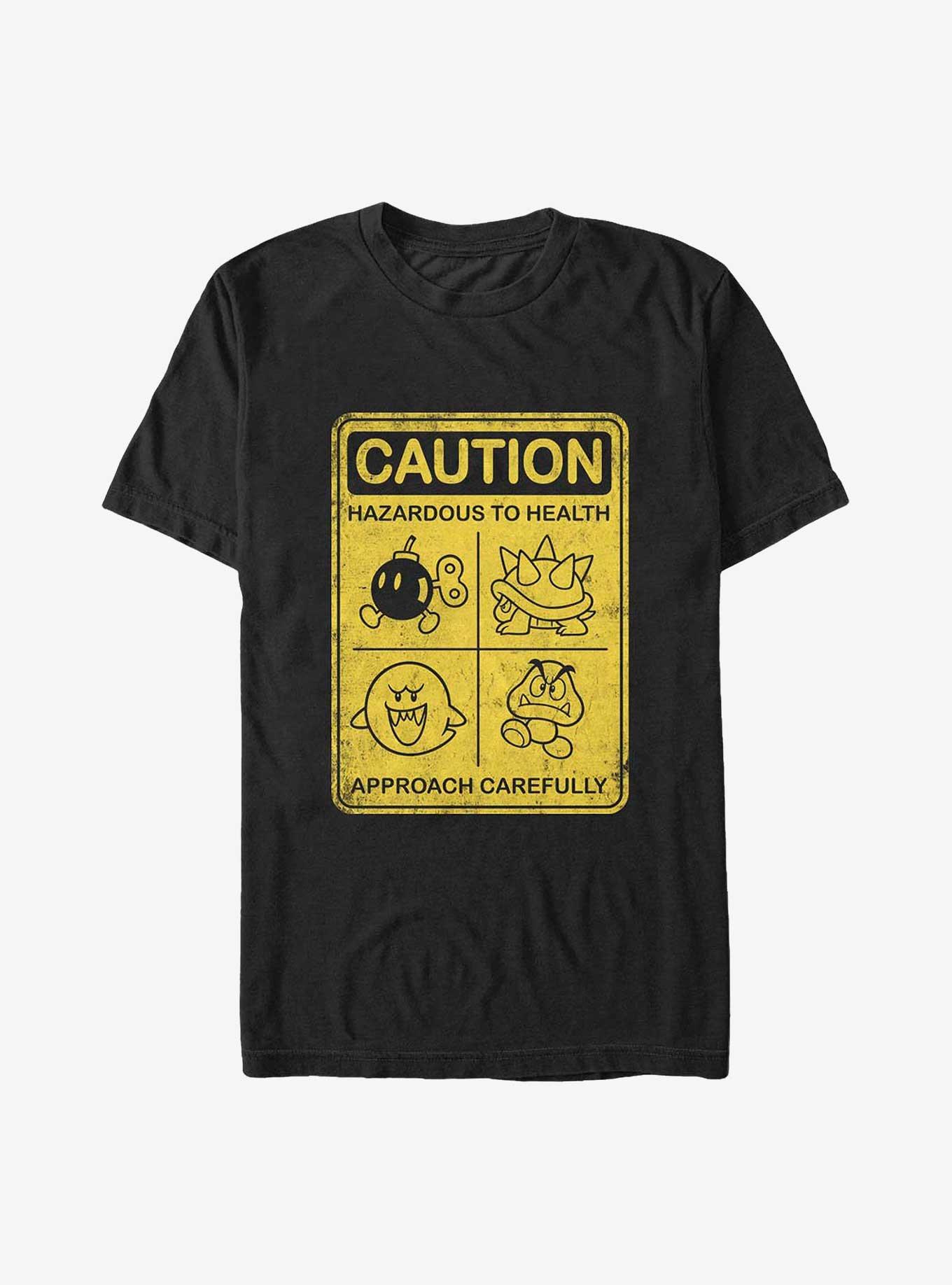 Nintendo Mario Enemies Caution Sign Big & Tall T-Shirt, , hi-res
