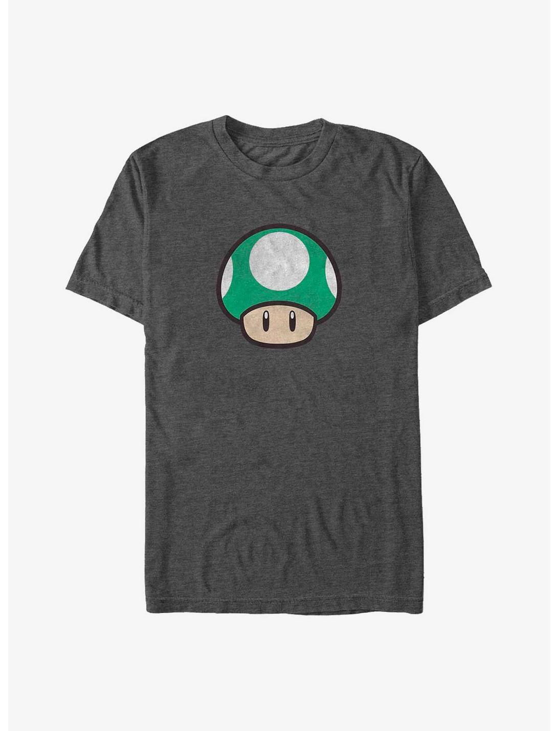 Mario One Up Mushroom Big & Tall T-Shirt, CHAR HTR, hi-res