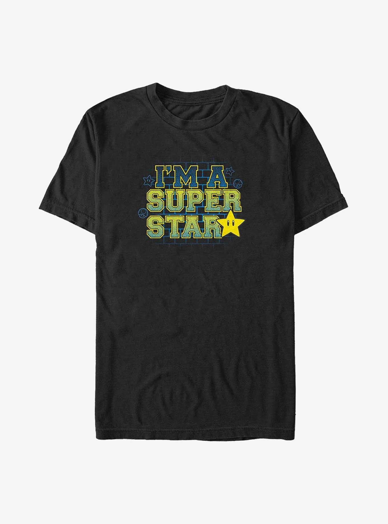 Mario I'm A Super Star Big & Tall T-Shirt, BLACK, hi-res