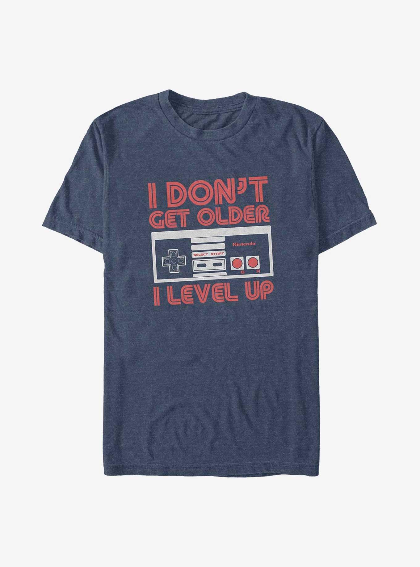 Nintendo I Don't Get Older, I Level Up Big & Tall T-Shirt, NAVY HTR, hi-res