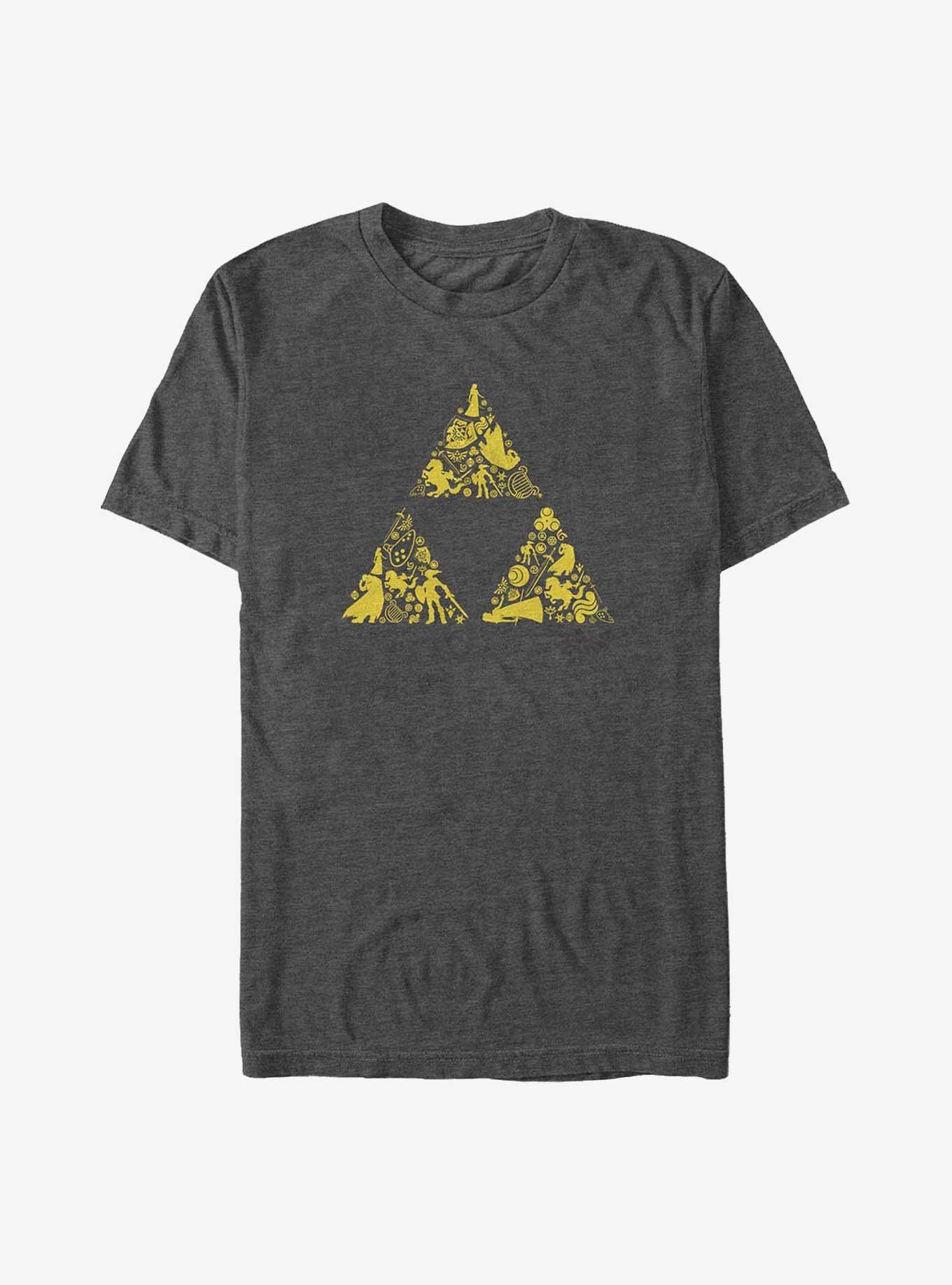 The Legend of Zelda Triforce Icons Big & Tall T-Shirt, CHAR HTR, hi-res