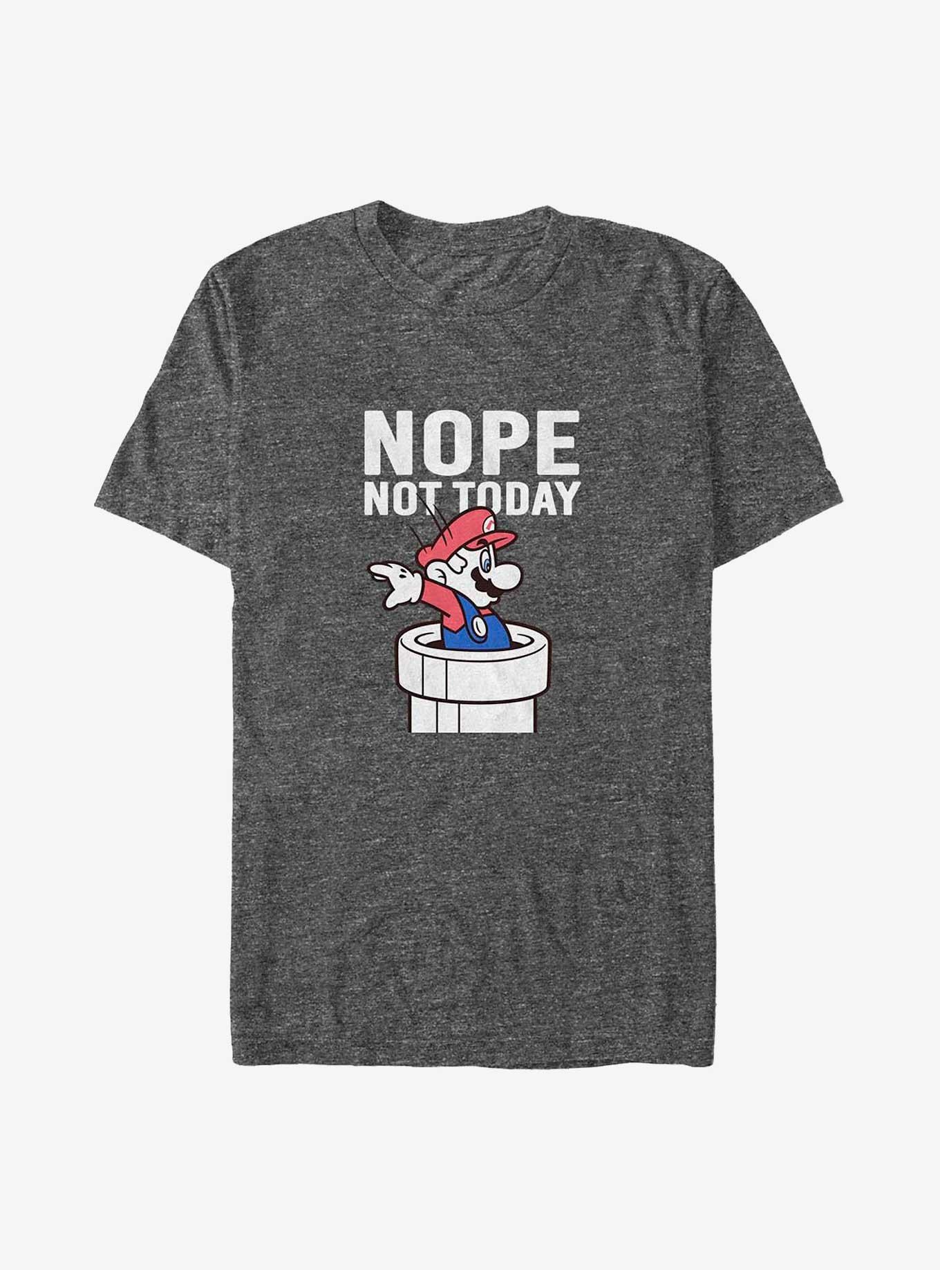 Mario Nope Not Today Big & Tall T-Shirt, CHAR HTR, hi-res