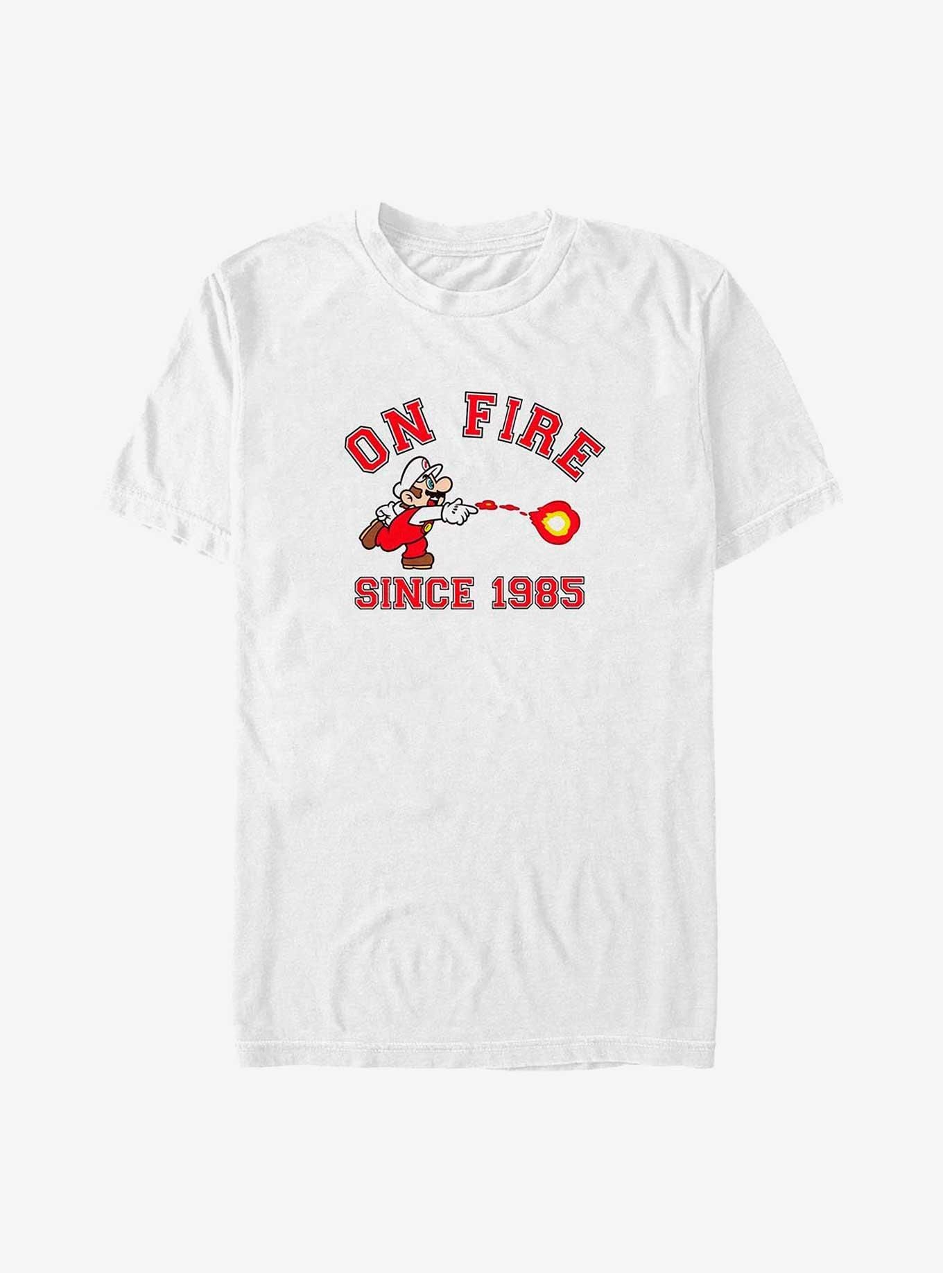 Mario On Fire Since 1985 Big & Tall T-Shirt, WHITE, hi-res