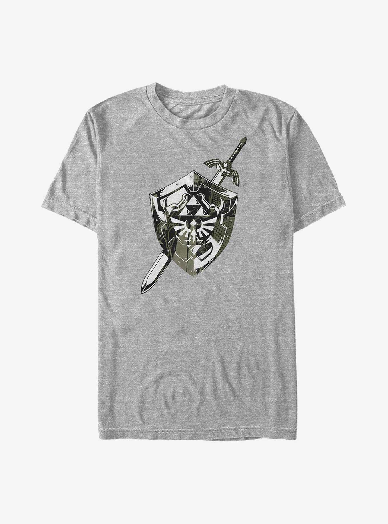 The Legend of Zelda Hyrule Crest Shield and Sword Big & Tall T-Shirt, ATH HTR, hi-res