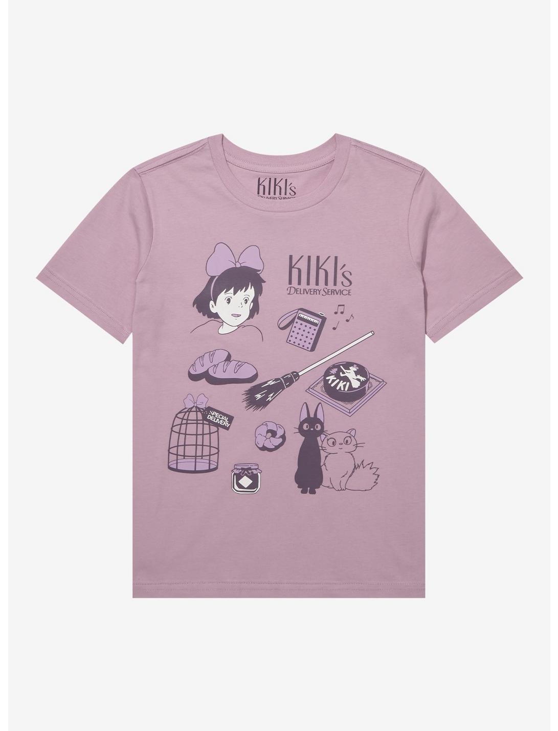 Our Universe Studio Ghibli Kiki’s Delivery Service Tonal Icons Youth T-Shirt - BoxLunch Exclusive, LILAC, hi-res