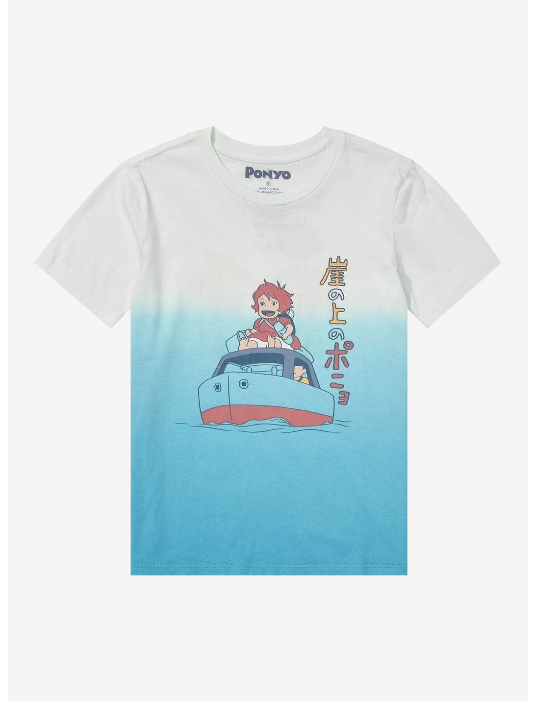 Studio Ghibli Ponyo Sosuke & Ponyo Boat Split-Dye Youth T-Shirt - BoxLunch Exclusive, OMBRE BLUE, hi-res