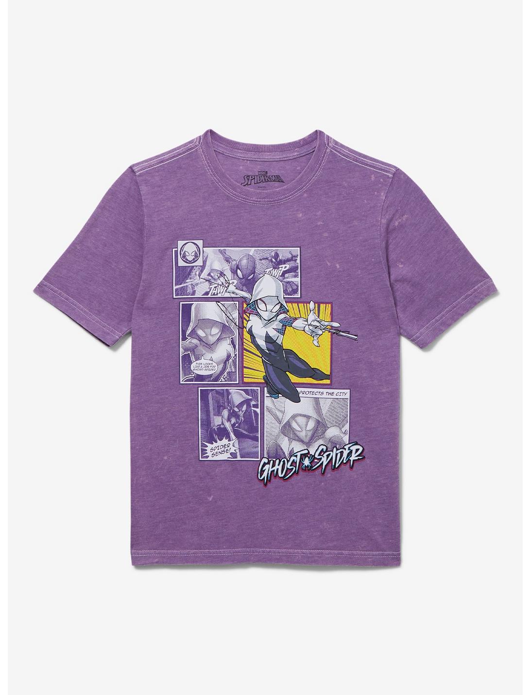 Marvel Spider-Man Ghost-Spider Panels Youth T-Shirt - BoxLunch Exclusive, PURPLE, hi-res